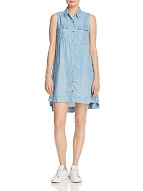 4Our Dreamers Womens Chambray Printed Shirtdress